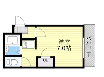 ヴァンテーヌ(ワンルーム/3階)の間取り写真