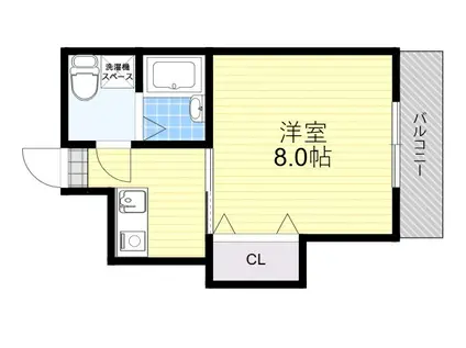 第9薩摩マンション(1K/3階)の間取り写真