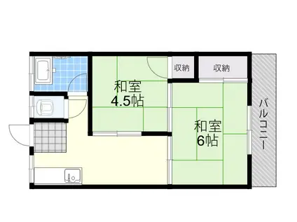 第2吉田文化(2K/2階)の間取り写真