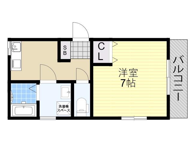 LINOメゾン岸部南(1K/1階)の間取り写真