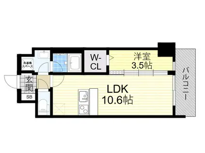 スプランディッド9(1LDK/3階)の間取り写真