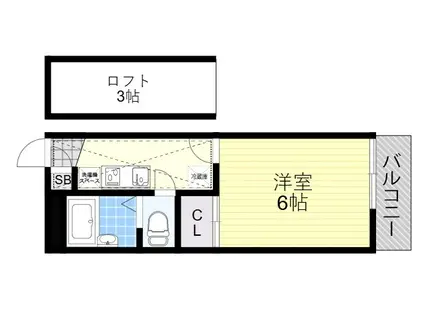 ESPACIO御幣島(1K/1階)の間取り写真