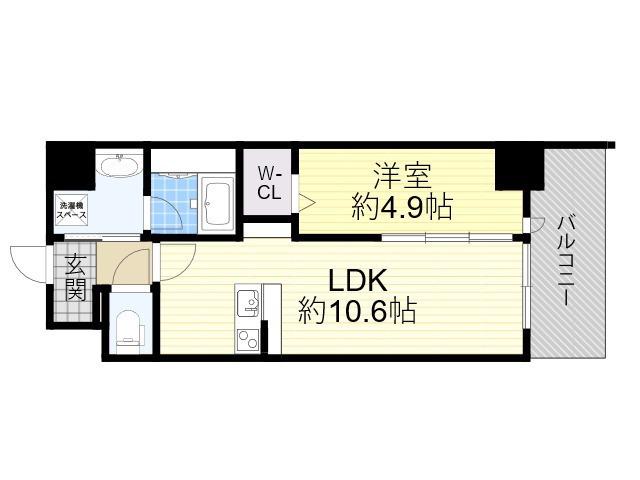 ストーリア茨木(1LDK/3階)の間取り写真