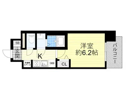 アドバンス大阪ビヤン(1K/9階)の間取り写真