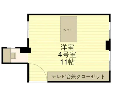 JR大阪環状線 福島駅(大阪) 徒歩6分 3階建 築44年(ワンルーム)の間取り写真