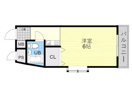 カームヒル箕面(1K/2階)の間取り写真