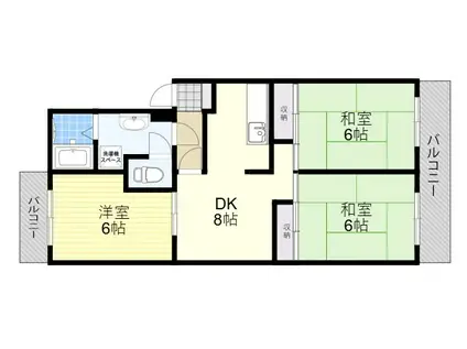 ヴィラNS-1(3DK/3階)の間取り写真