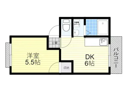 アーバンハイツ白島A棟(1DK/1階)の間取り写真