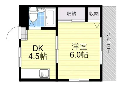 山本マンション(1DK/3階)の間取り写真