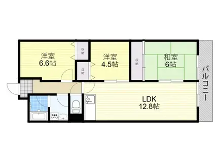 ラフィーネ高塚(3LDK/2階)の間取り写真