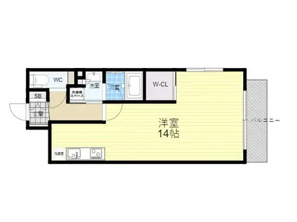 サンレムート千里山(ワンルーム/1階)の間取り写真