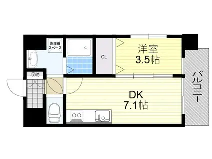 アンフィニ17マローネ(1DK/5階)の間取り写真