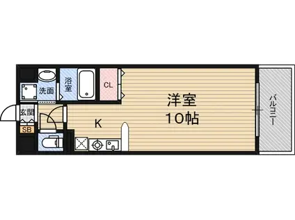カーサ・スペリオーレⅡ(ワンルーム/4階)の間取り写真