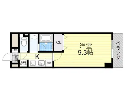 アレルヤ(1K/4階)の間取り写真