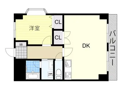 第12高光マンション(1DK/8階)の間取り写真