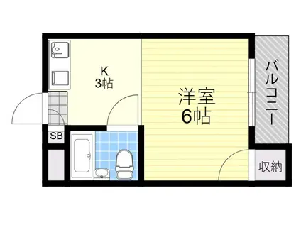 メゾンソレイユ(1K/1階)の間取り写真