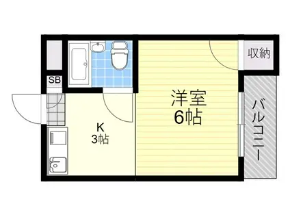 メゾンソレイユ(1K/2階)の間取り写真