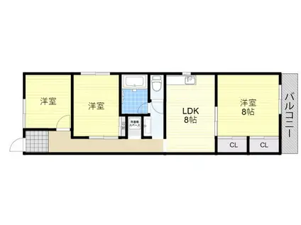 シャトー藤が丘(3LDK/1階)の間取り写真