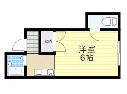 千里山西コーポ(1K/3階)の間取り写真