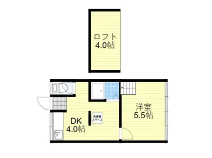 チョコブラック(1DK/2階)の間取り写真