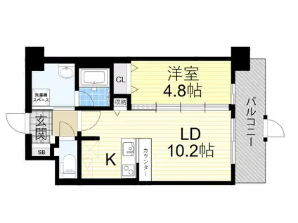 スプランディッド茨木天王(1LDK/1階)の間取り写真