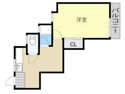 コーポディオ(1DK/1階)の間取り写真