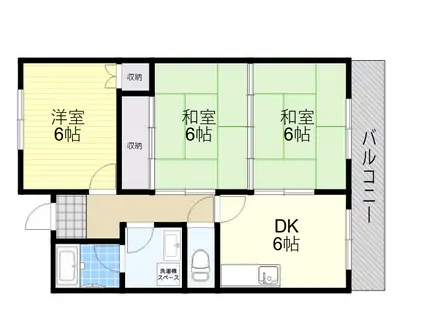 エクセル樋下(3DK/3階)の間取り写真