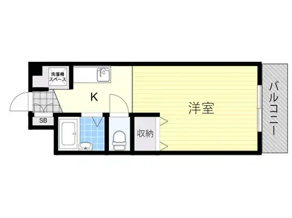 ラフィーネ西駅前(ワンルーム/4階)の間取り写真