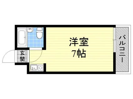 OMレジデンス茨木追手門前(1K/2階)の間取り写真