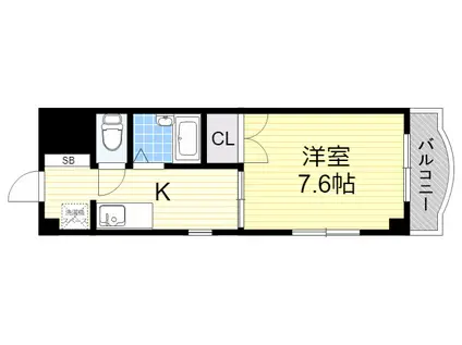 クリエイティブステージN(1K/2階)の間取り写真