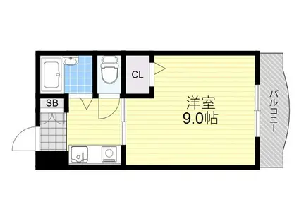 ローズビル・ウチダ(1K/2階)の間取り写真