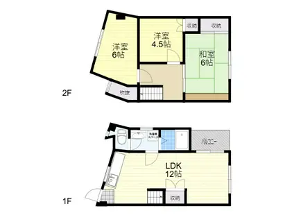 ヴィラ春日丘(3LDK/2階)の間取り写真
