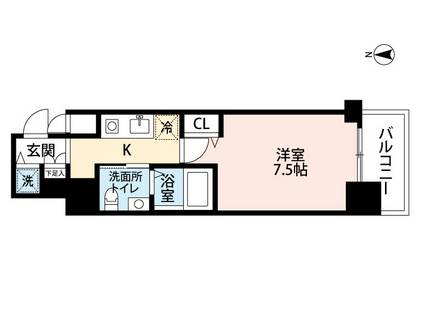 ステージグランデ堺筋本町(1K/3階)の間取り写真