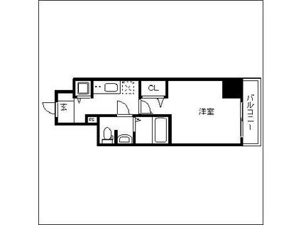 プレサンス梅田東ベータ(1K/2階)の間取り写真