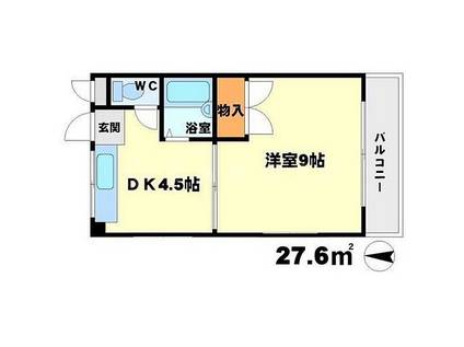 CASA DEL RELOJ豊南東(1DK/2階)の間取り写真