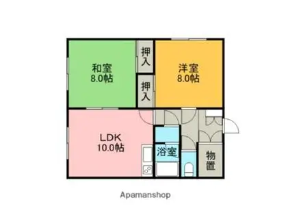 中田マンション(2LDK/2階)の間取り写真