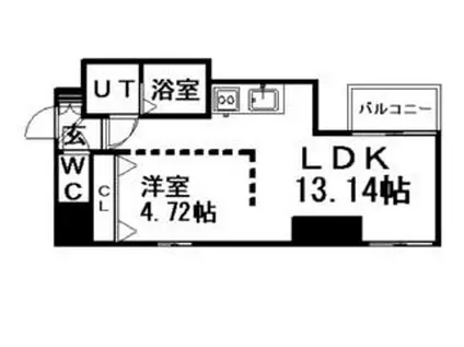 札幌中央レジデンス(1LDK/8階)の間取り写真