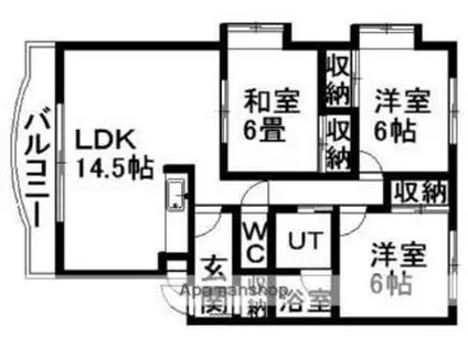 インペリアルハイツ(3LDK/1階)の間取り写真