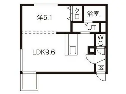 札幌市営東豊線 豊平公園駅 徒歩4分 4階建 築14年(1LDK/1階)の間取り写真