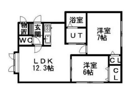 ルミエール キョーワII(2LDK/2階)の間取り写真