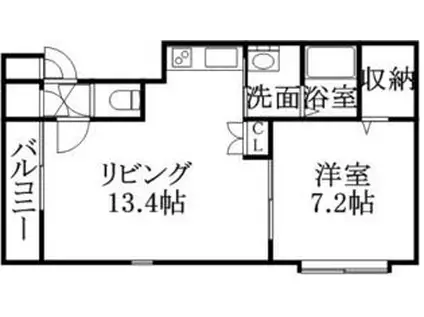 ドリーム35II(1LDK/4階)の間取り写真