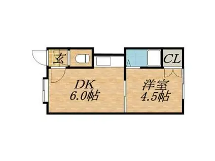 北10条ファミリーハイツ(1DK/2階)の間取り写真