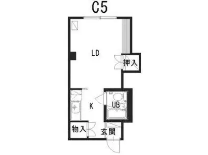 メゾン北斗男子専用学生会館(1K/1階)の間取り写真