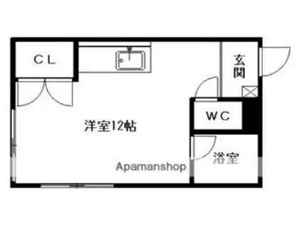 スモット清田II(ワンルーム/3階)の間取り写真