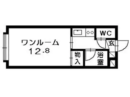 セントラルハイツII(1K/3階)の間取り写真