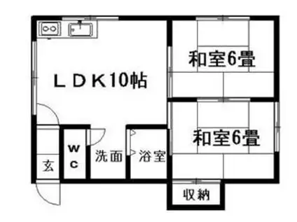 朝日コーポ(2LDK/2階)の間取り写真