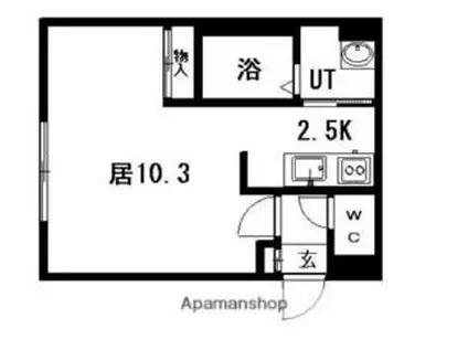 カーサ清田(1K/1階)の間取り写真