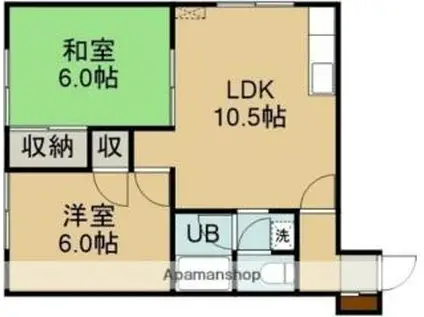 グリーンカーサフジ(2LDK/2階)の間取り写真