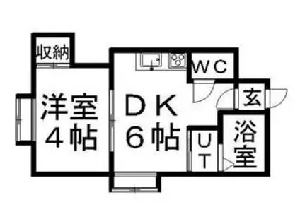 札幌市営東豊線 学園前駅(札幌) 徒歩7分 3階建 築21年(1DK/3階)の間取り写真