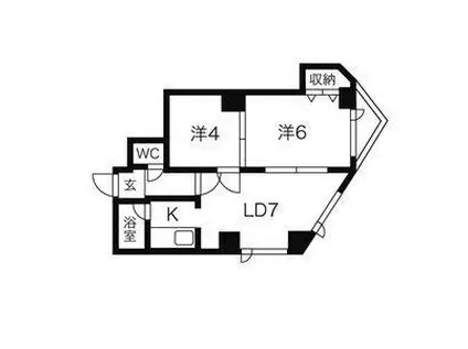 パークヒルズ沢町(2LDK/4階)の間取り写真